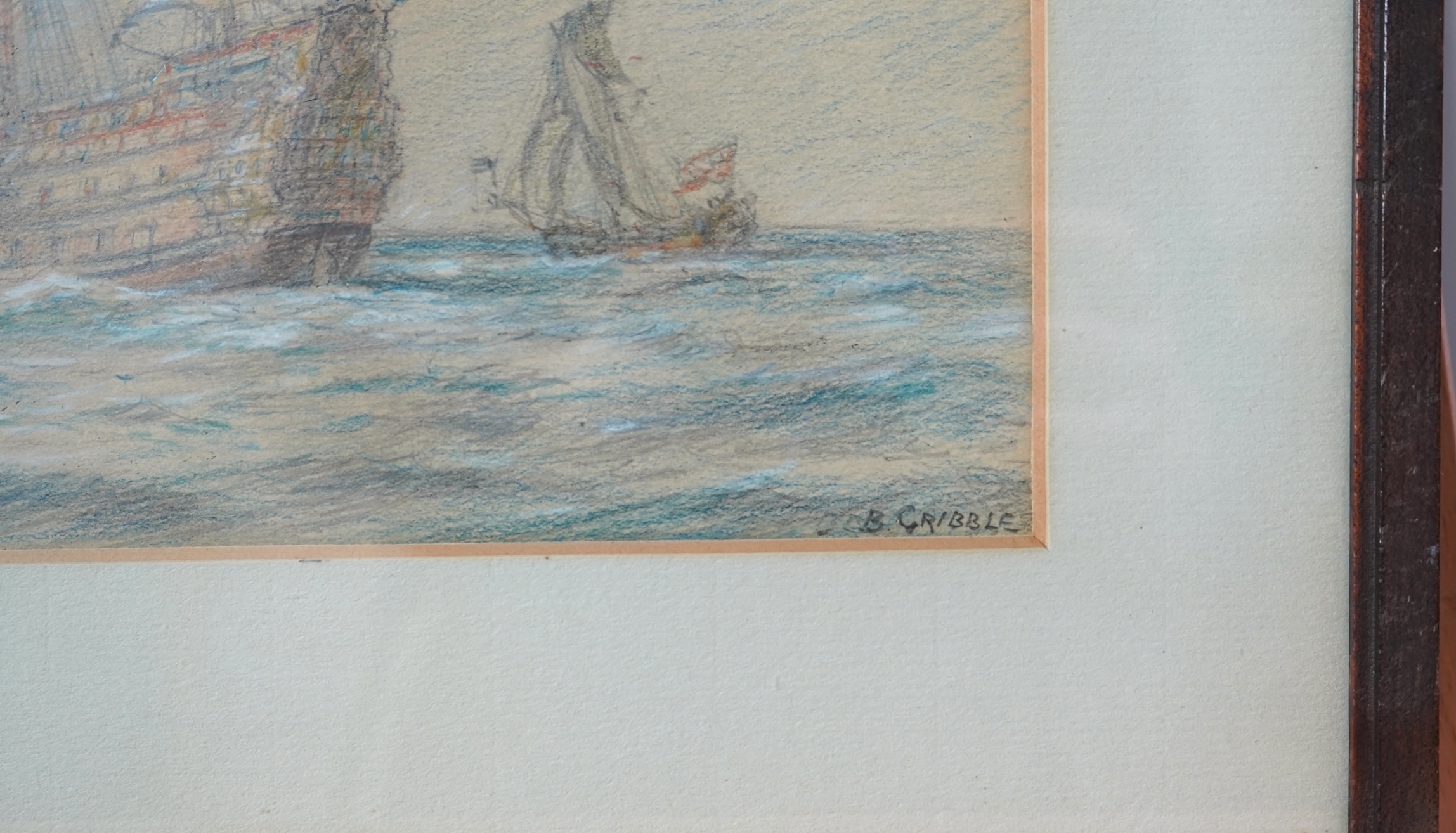 Bernard Finegan Gribble, 1872-1962, 'Three Masted Ships at Sea' and 'Off the Coast'